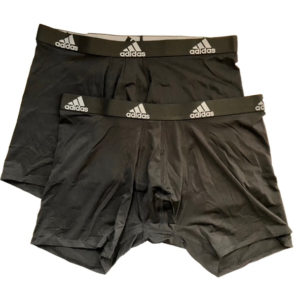 2 Men's ADIDAS Black Boxer Briefs with Pouch, CLIMALITE - NEW - Picture 3 of 7